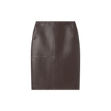 A Emery Wright Leather Skirt in Mahogany