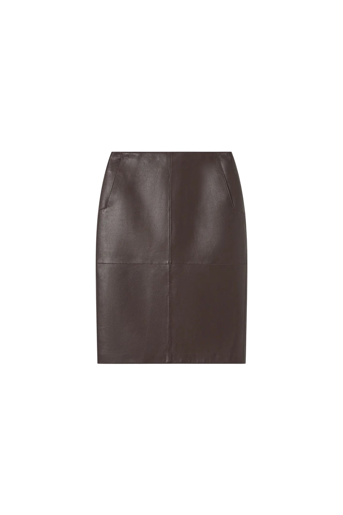 A Emery Wright Leather Skirt in Mahogany