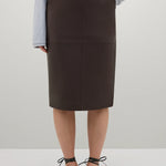 A Emery Wright Leather Skirt in Mahogany