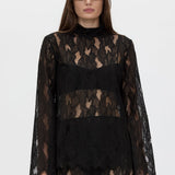 Camilla And Marc Zemira Long Sleeve Lace Top in Black