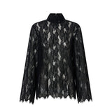 Camilla And Marc Zemira Long Sleeve Lace Top in Black