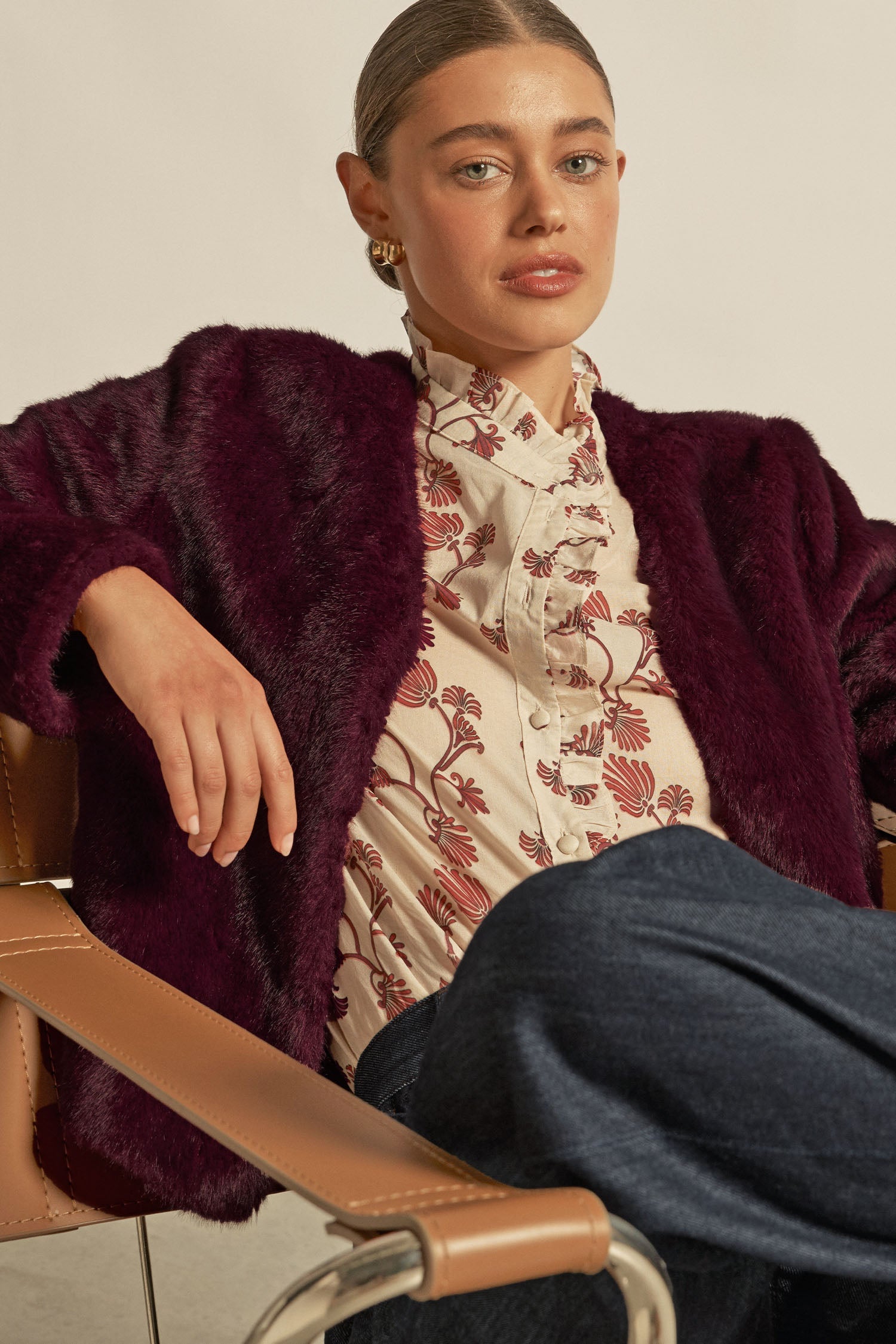 Zoe Kratzmann Dune Jacket in Berry - side view