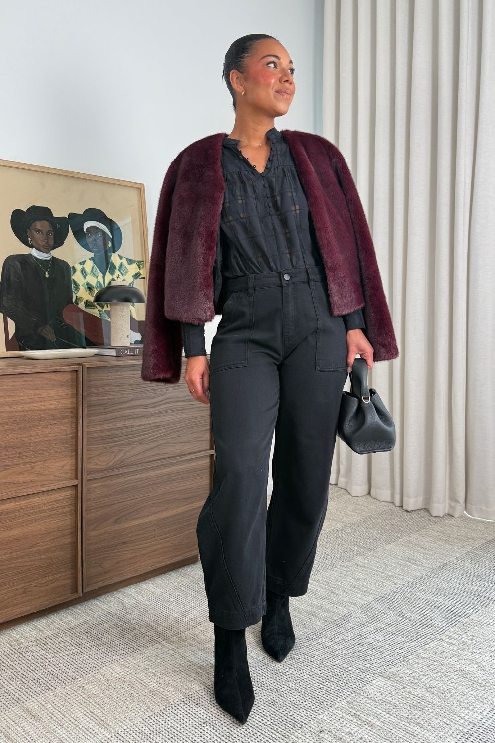 Zoe Kratzmann Dune Jacket in Berry - styled look