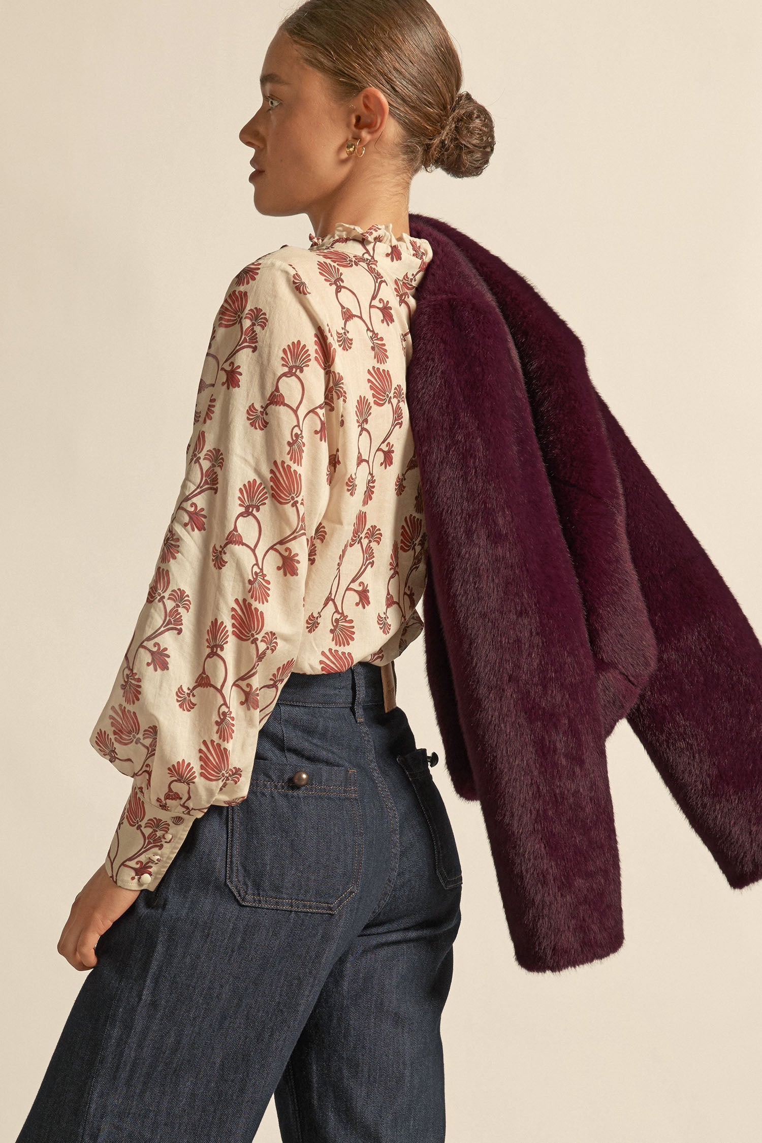 Zoe Kratzmann Dune Jacket in Berry - close up