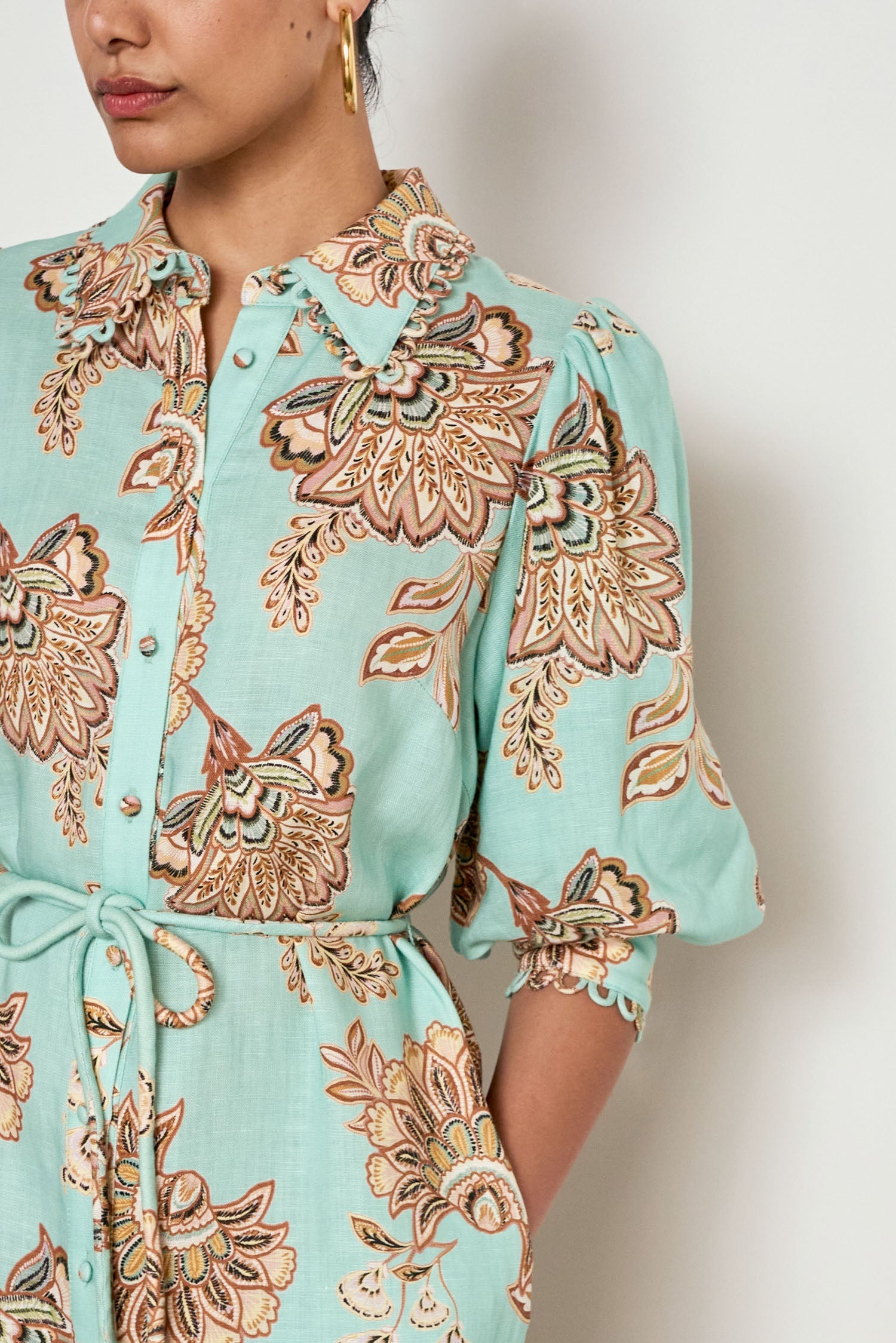 Zoe Kratzmann Heir Dress in Mint Kgari - detail view