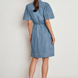 Zoe Kratzmann Honor Dress in Mid Wash Denim - close up