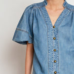 Zoe Kratzmann Magnify Top in Light Washed Denim - outfit inspiration