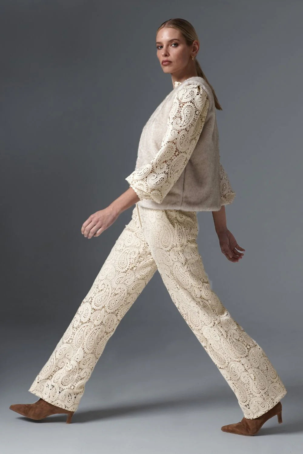 Zoe Kratzmann Kindred Pant in Ecru - close up