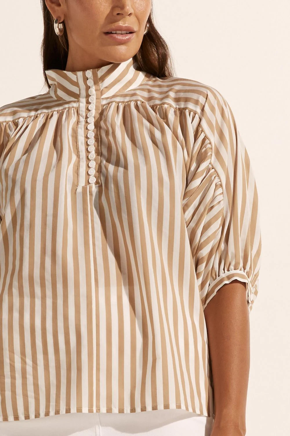 Zoe Kratzmann Adage Top in Flax Stripe