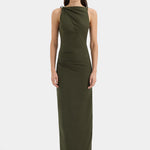 Sir Sorel Maxi Dress in Dark Olive - side view
