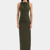 Sir Sorel Maxi Dress in Dark Olive - side view