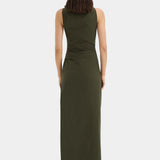 Sir Sorel Maxi Dress in Dark Olive - styled look