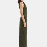 Sir Sorel Maxi Dress in Dark Olive - detail view
