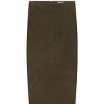 St Agni Suede Column Skirt in Khaki