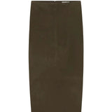 St Agni Suede Column Skirt in Khaki