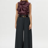 Camilla and Marc Sana Drape Tailored Top in Burgundy - side view