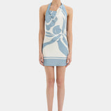 Sir Lilou Halter Mini Dress in Liora Blue