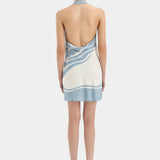 Sir Lilou Halter Mini Dress in Liora Blue