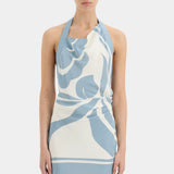 Sir Lilou Halter Mini Dress in Liora Blue