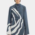 Sir Lilou Long Sleeve Mini Dress in Liora Charcoal Blue - outfit inspiration