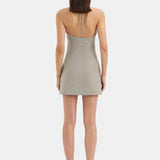 Sir Solene Halter Mini Dress in Grey Marle
