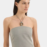 Sir Solene Halter Mini Dress in Grey Marle