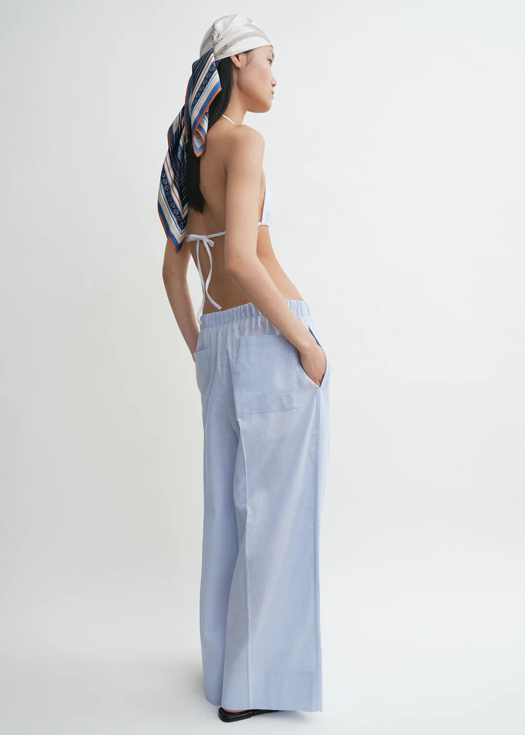 Toteme Wide Summer Trouser in Sky Blue