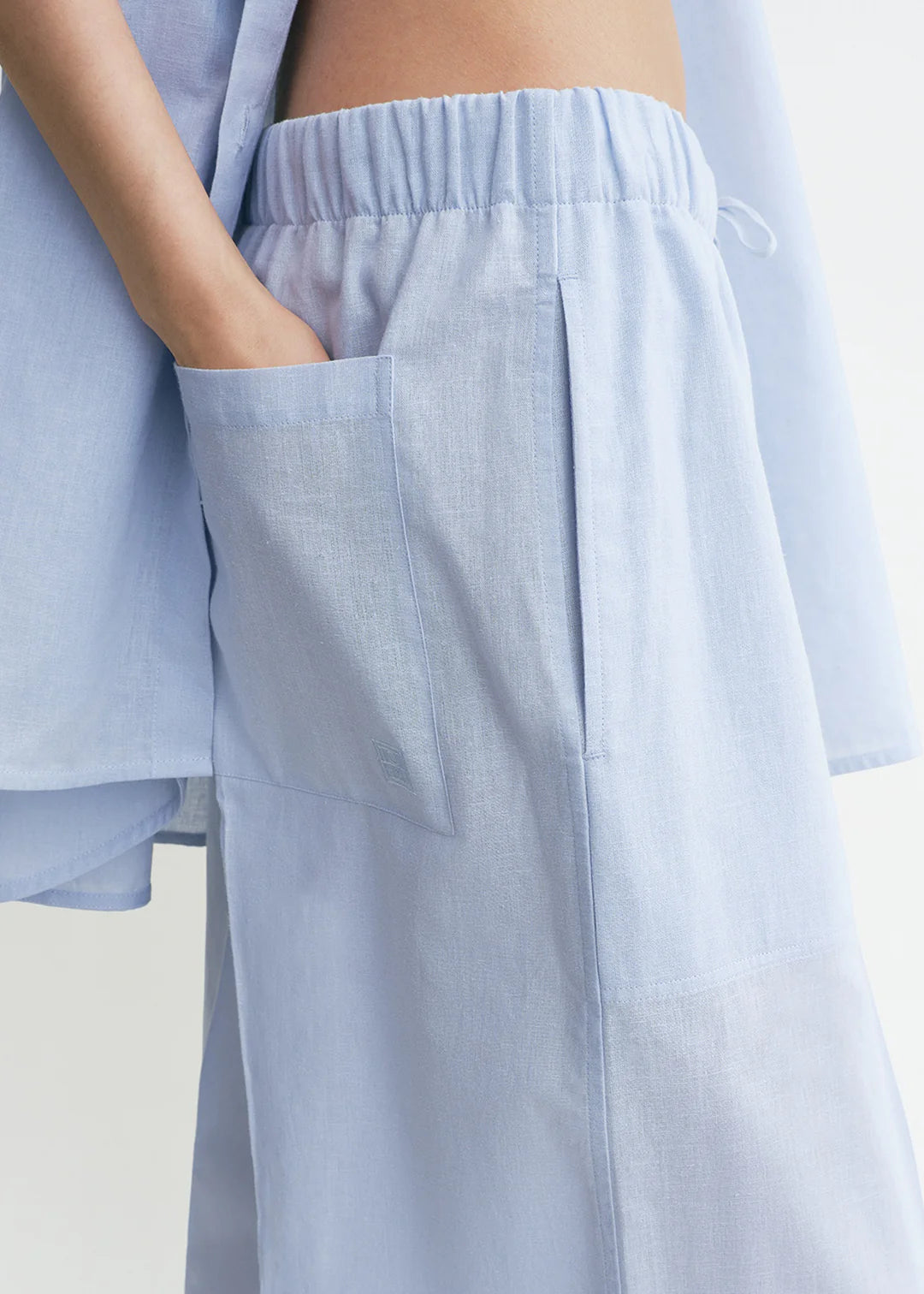 Toteme Wide Summer Trouser in Sky Blue