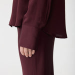 Bassike Fine Silk Shirt in Burgundy