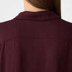 Bassike Fine Silk Shirt in Burgundy