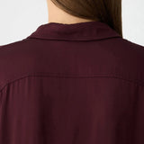 Bassike Fine Silk Shirt in Burgundy