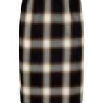 Bassike Check Pull On Skirt in Natural and Brown