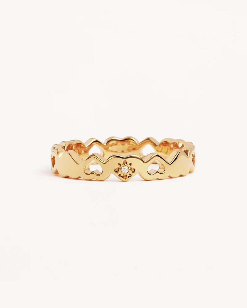 By Charlotte Gold Connected Hearts Ring in 18K Gold