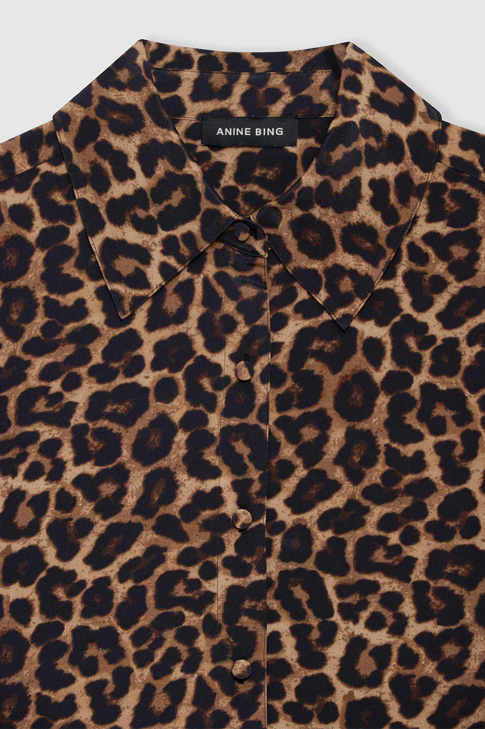 Anine Bing Bridget Shirt in Black and Brown Leopard