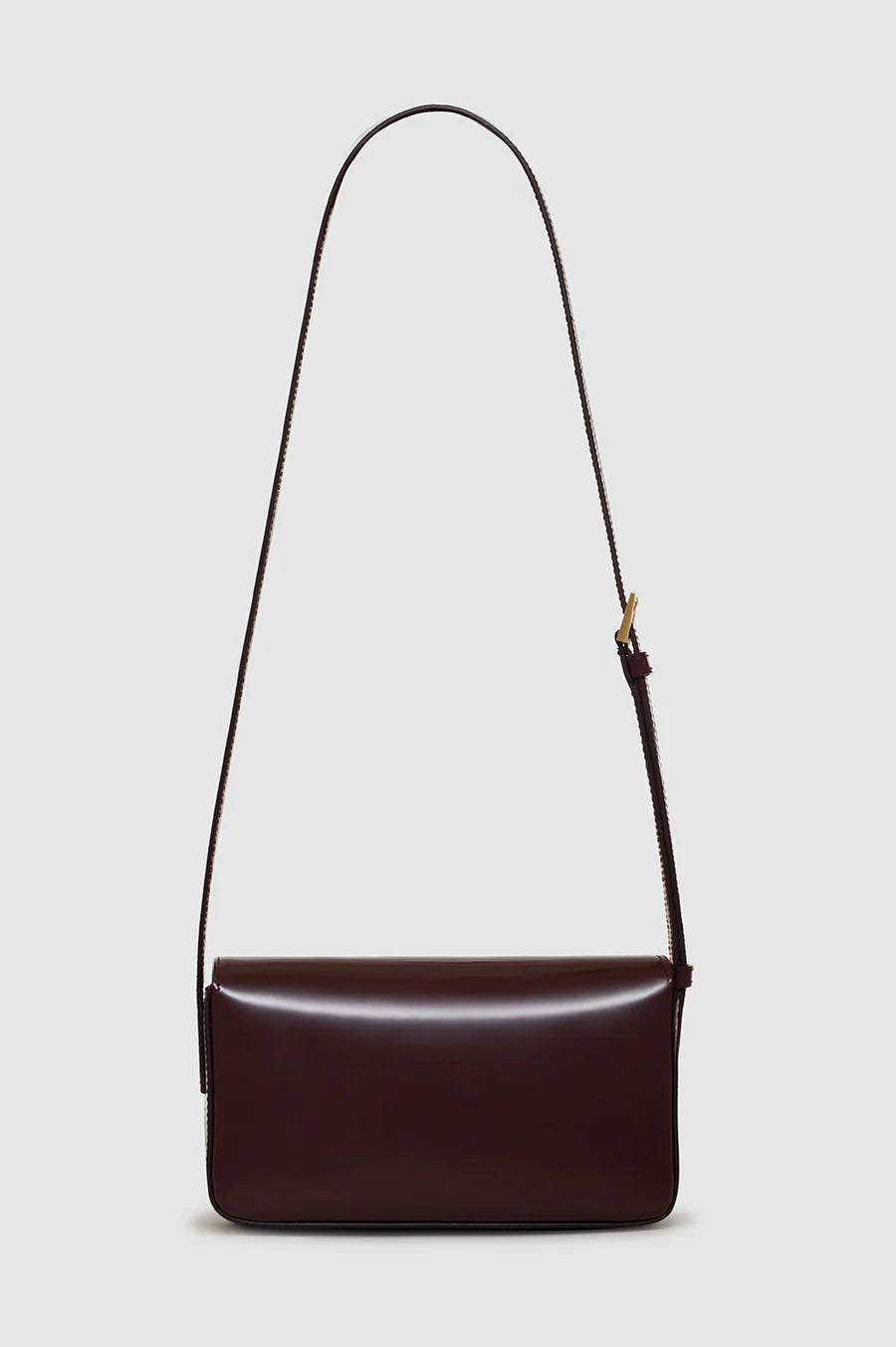 Anine Bing Elly Crossbody Bag in High-Shine Burgundy