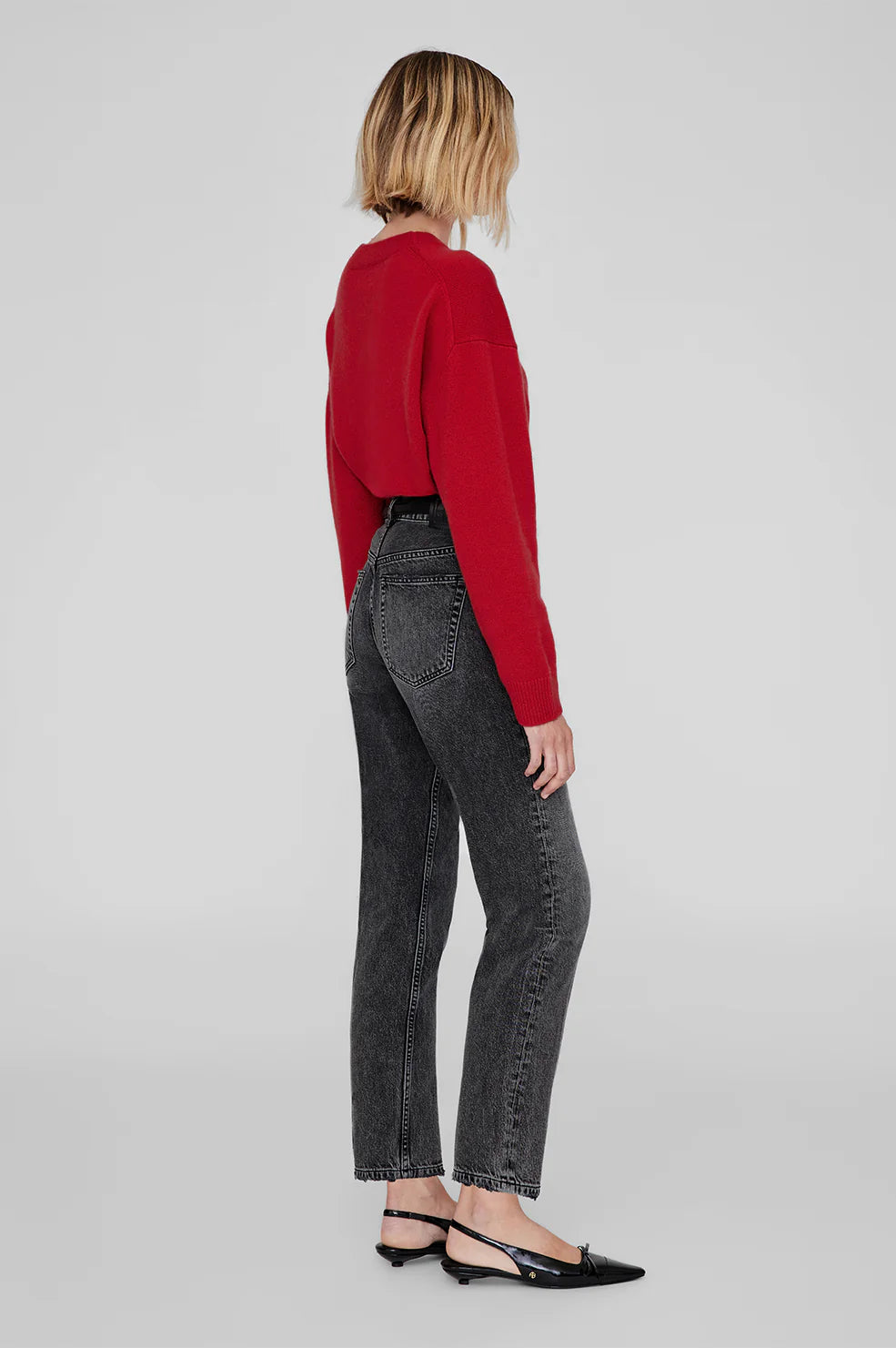 Anine Bing Lee Crew Sweater in Scarlet Red