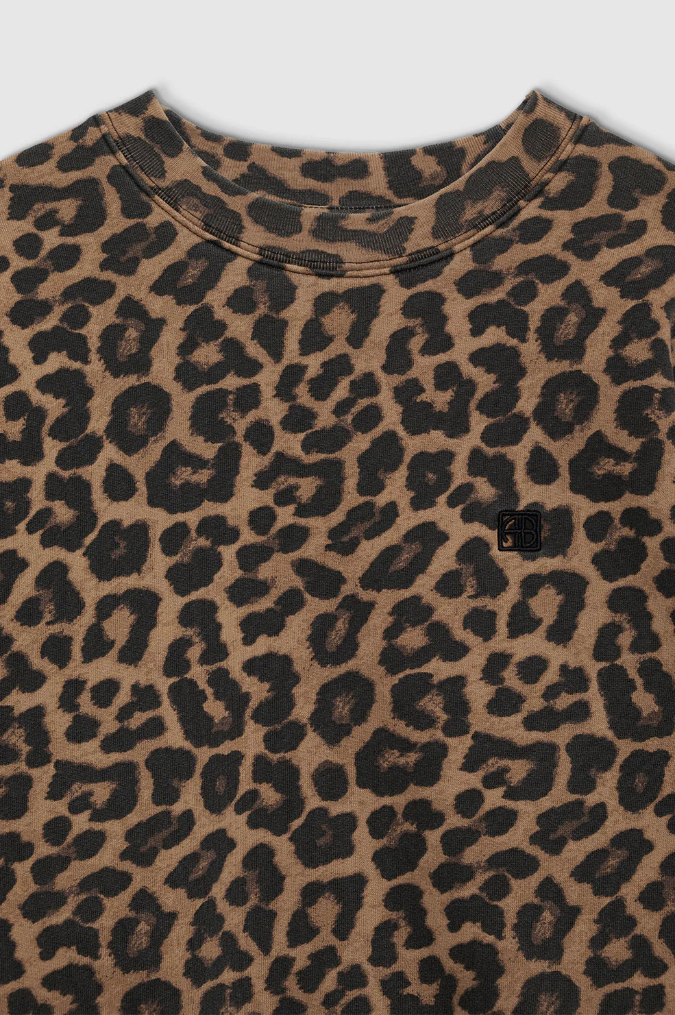 Anine Bing Miles Sweatshirt in Black and Brown Leopard