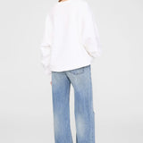 Anine Bing Miles Sweatshirt Framed Monogram in Off White