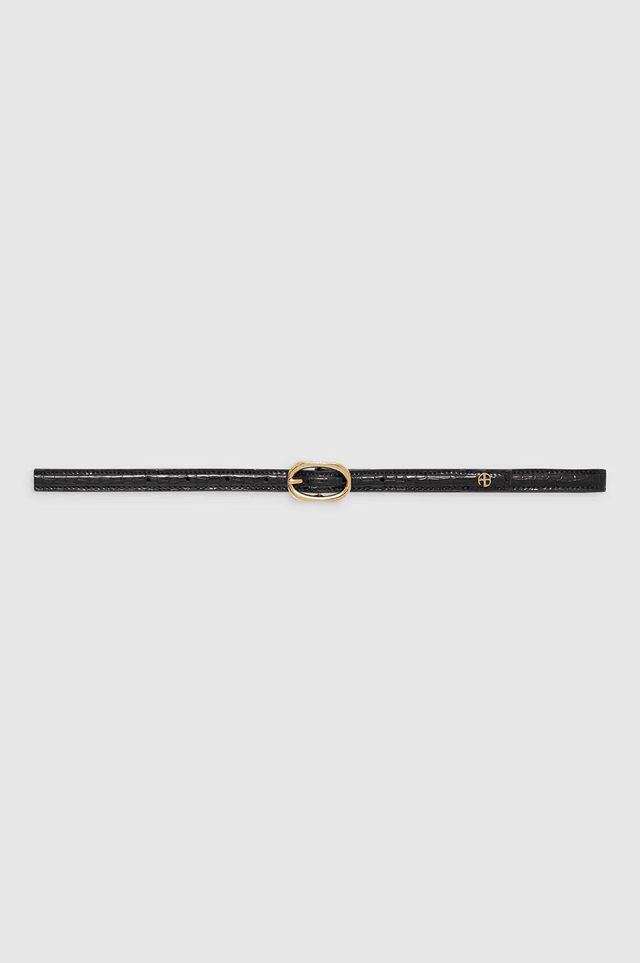 Anine Bing Mini Mara Belt in Black Embossed