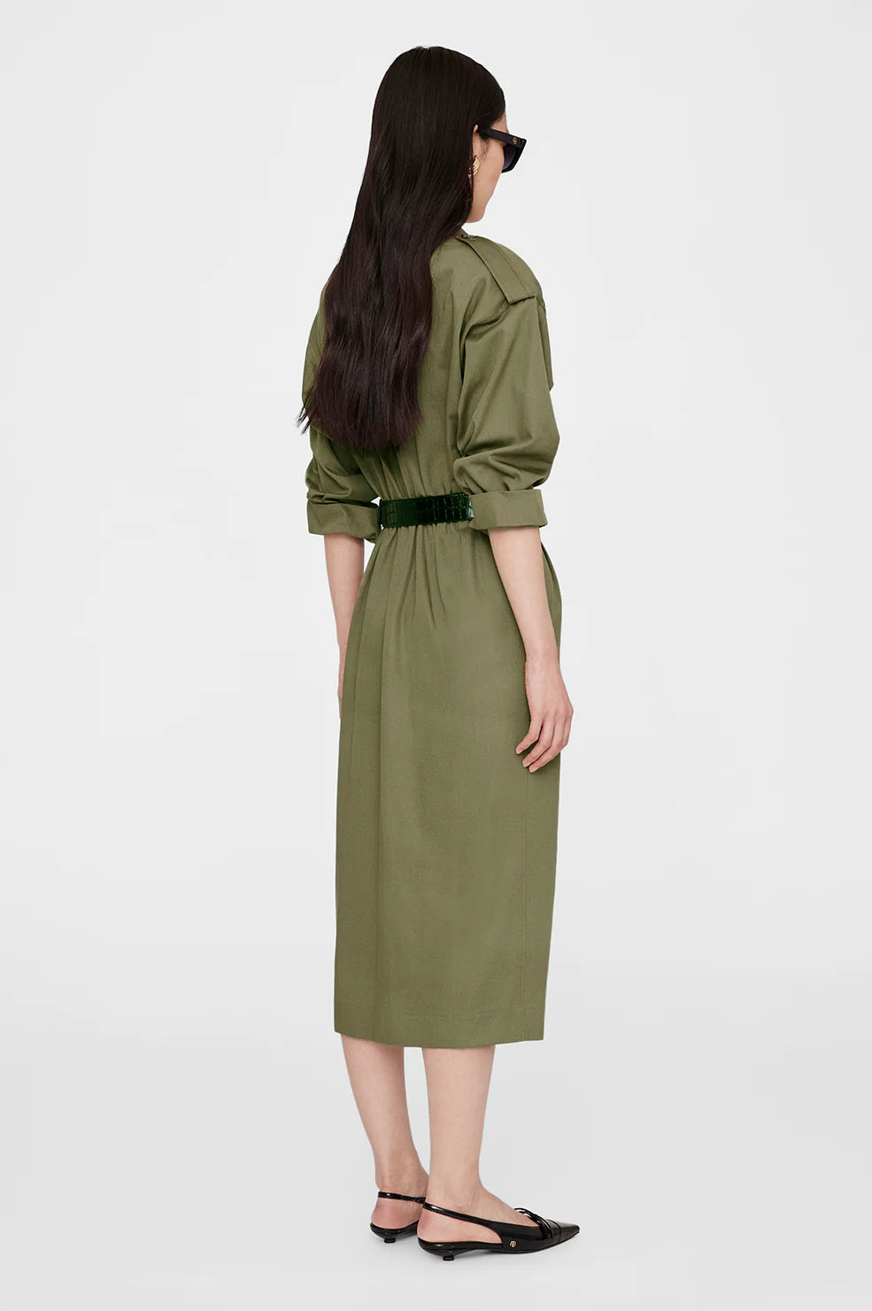 Anine Bing Zelda Dress in Olive