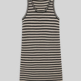 Anine Bing  Arie Dress in Black and Ivory Stripe