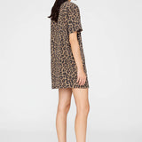 Anine Bing Beth Mini Dress in Black and Brown Leopard