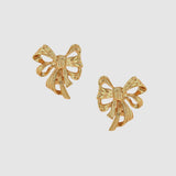 Anine Bing Bow Earrings in Gold