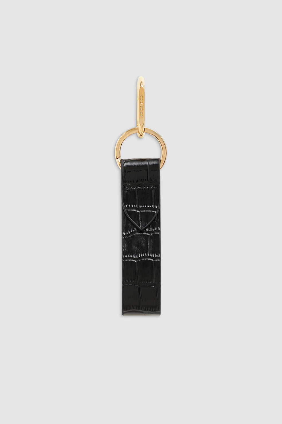 Anine Bing Cruise Key Chain in Black Embossed