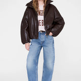 Anine Bing Cyrus Jacket In Deep Brown