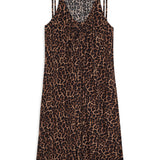 Anine Bing Flora Dress in Black and Brown Leopard