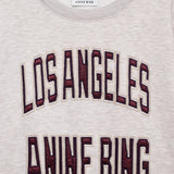 Anine Bing Harry Shrunken Sweatshirt LA in Oatmeal Melange