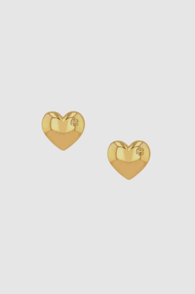 【関税込み】ANINE BING ゴールド Heart ピアス ANINE BING Chunky Heart Earrings | Gold | FARFETCH