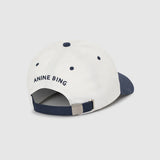 Anine Bing Jeremy Baseball Cap in Ivory and Navy