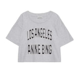 Anine Bing Johnny Cropped Tee in Grey